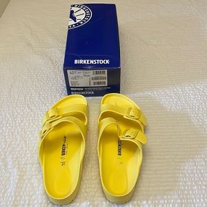 Birkenstock Size 42 Arizona EVA vibrant yellow sandals. Very little wear!